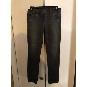 AG Adriano Goldschmied black The Stilt cigarette leg jeans.